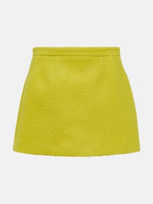 Шерстяная юбка мини Redvalentino желтая