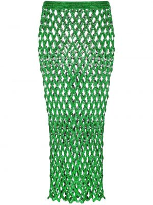 Pletená sukně s vysokým pasem Cult Gaia - zelená