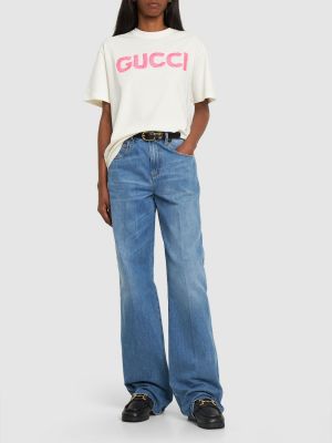 Oversized jersey bombažna majica Gucci