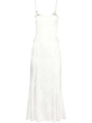 Μίντι φόρεμα ζακάρ The Attico λευκό