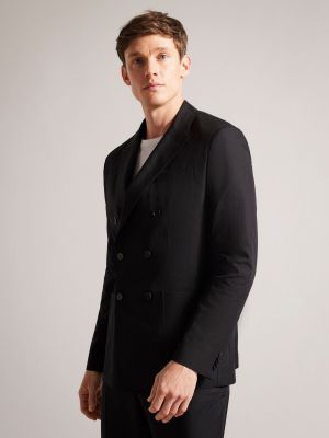 Льняная приталенная куртка Ted Baker черная