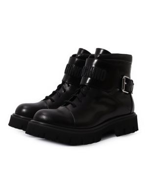 Кожаные ботинки Moschino черные