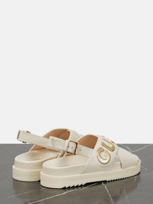 Sandały skórzane Gucci białe