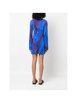 Mini vestido con estampado con estampado abstracto Louisa Ballou azul