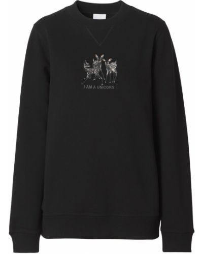 Oversize sweatshirt mit stickerei Burberry schwarz