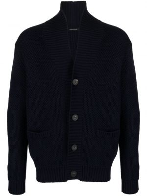 Cardigan de lână chunky Tagliatore albastru