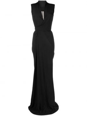 Drapované hedvábné večerní šaty Rick Owens černé