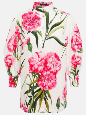 Kvetinová bavlnená košeľa s potlačou Dolce&gabbana