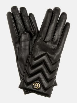 Кожаные перчатки Gucci, черный