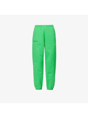 Хлопковые спортивные штаны с высокой талией Pangaia зеленые