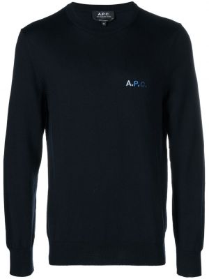 Sweatshirt mit stickerei aus baumwoll A.p.c. blau