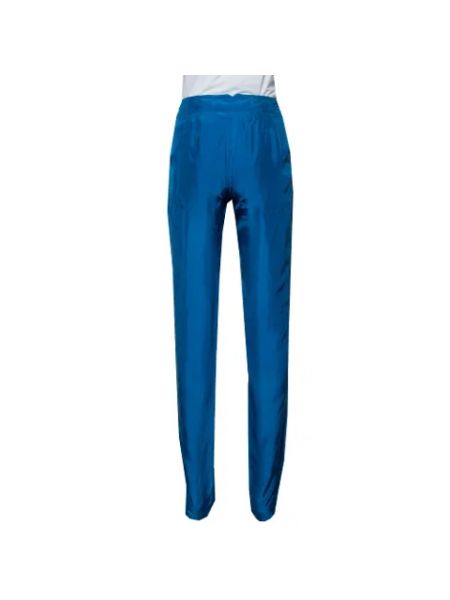 Jedwabne spodnie Stella Mccartney Pre-owned niebieskie