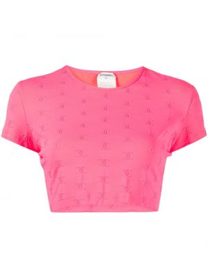 T-shirt ricamato Chanel Pre-owned rosa