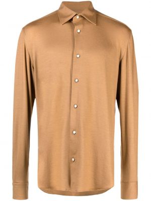 Pūkinė medvilninė marškiniai Giuliva Heritage ruda