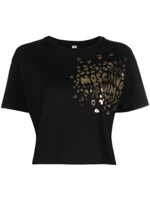 T-shirt mit print mit leopardenmuster Moschino