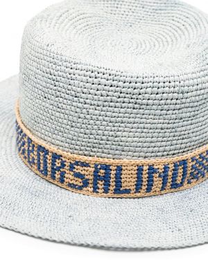 Chapeau tressée Borsalino bleu