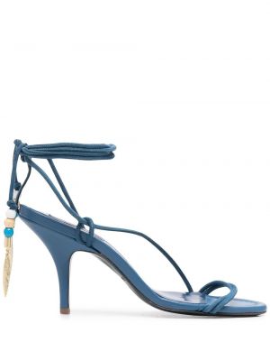 Кожаные сандалии с бисером Patrizia Pepe, синие
