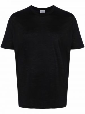 Camiseta con bordado Saint Laurent negro