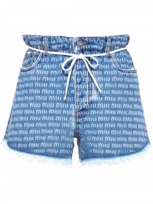 Shorts papperspåse Miu Miu blå