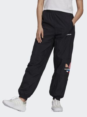 Pantaloni din poliester Adidas Originals - negru