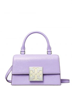 Nahka mini laukku Tory Burch violetti