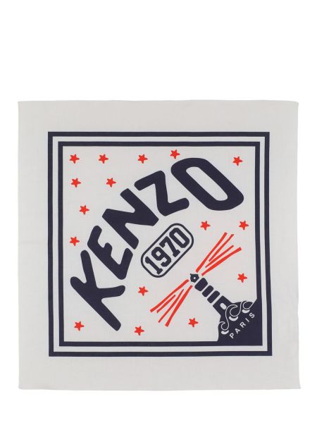Βαμβακερός κασκόλ Kenzo Paris λευκό