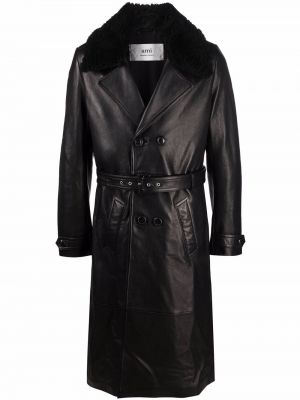 Usnjena jakna Ami Paris črna