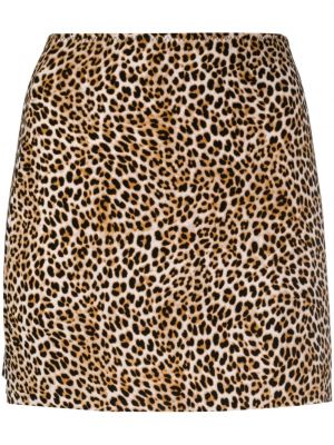 Fustă mini cu croială ajustată cu imagine cu model leopard Norma Kamali bej