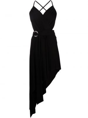 Drapované asymetrické koktejlové šaty Alexandre Vauthier černé