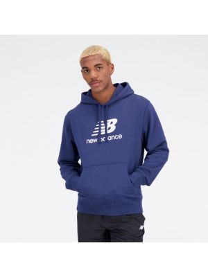 Fleece hoodie aus baumwoll New Balance blau