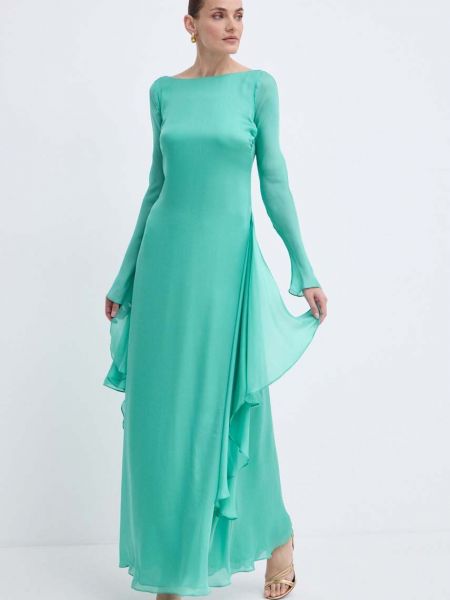 Selyem hosszú ruha Luisa Spagnoli zöld