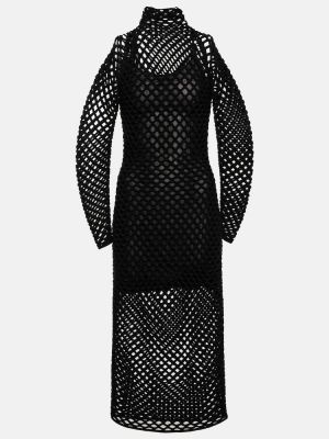 Прозрачна миди рокля Alaã¯a черно