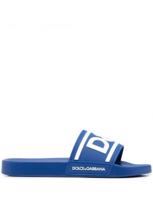 Ниски обувки с принт Dolce & Gabbana синьо