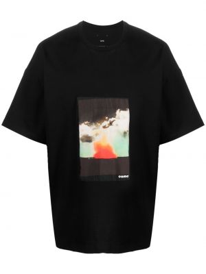 Tricou din bumbac cu imagine Oamc negru