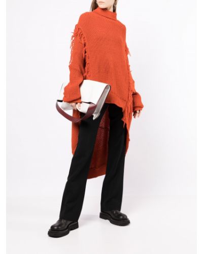 Sweter asymetryczny Yohji Yamamoto pomarańczowy