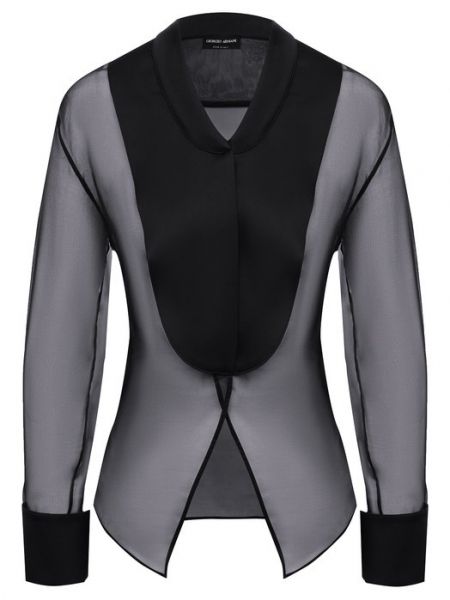 Шелковая блузка Giorgio Armani черная