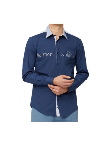 Koszula bawełniana Harmont & Blaine niebieska