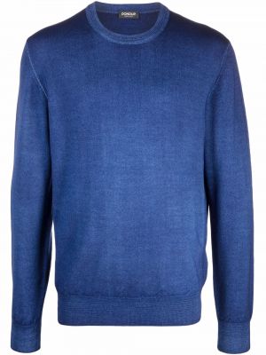 Пуловер от мерино вълна Dondup синьо