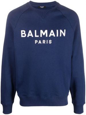 Sweatshirt aus baumwoll mit print Balmain blau