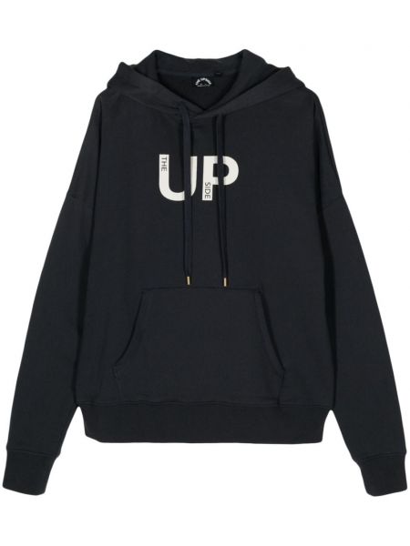 Pamučna hoodie s kapuljačom s printom The Upside crna