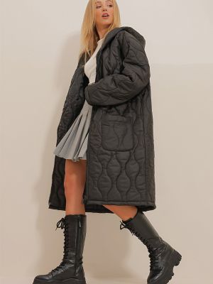 Palton Trend Alaçatı Stili negru