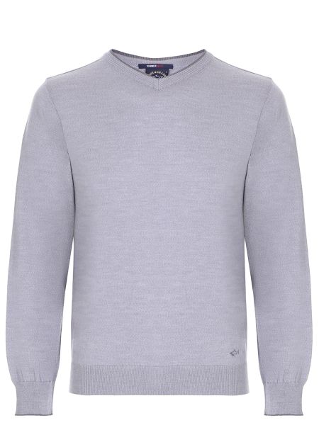 Шерстяной пуловер Paul & Shark серый