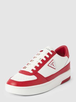 Sneakersy skórzane Guess czerwone