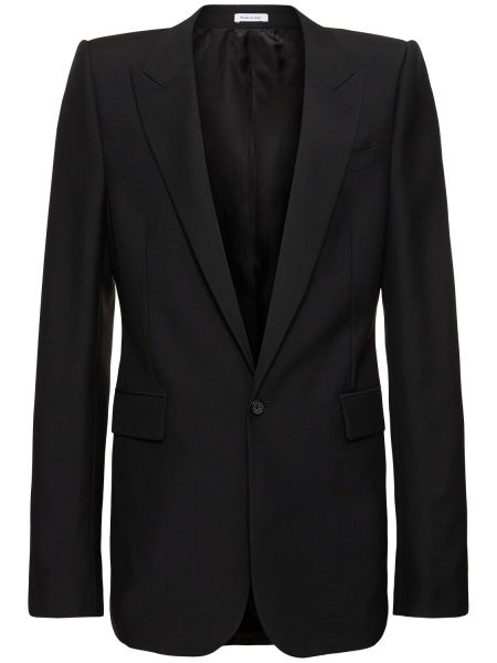 Tiftik yün blazer Alexander Mcqueen siyah