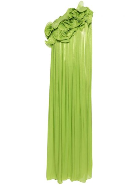 Sukienka koktajlowa z falbankami Costarellos zielona