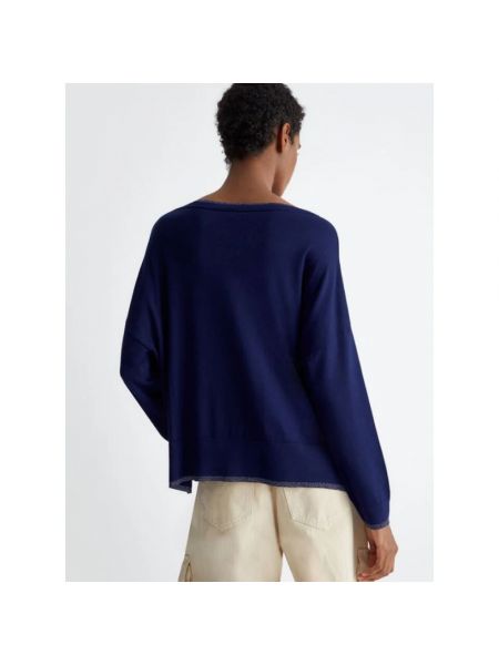 Jersey de tela jersey con escote barco Liu Jo azul