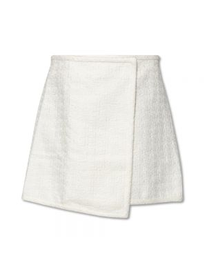 Minigonna di cotone in tweed Proenza Schouler bianco