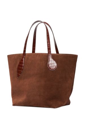 Usnjena nakupovalna torba iz semiša Little Liffner rjava