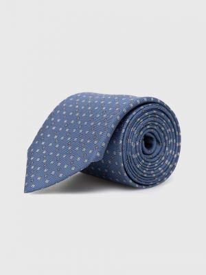 Копринена вратовръзка с тигров принт Tiger Of Sweden синьо