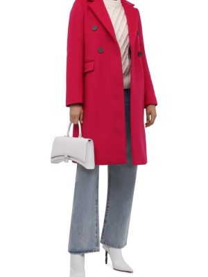 Кашемировое шерстяное пальто Lorena Antoniazzi розовое